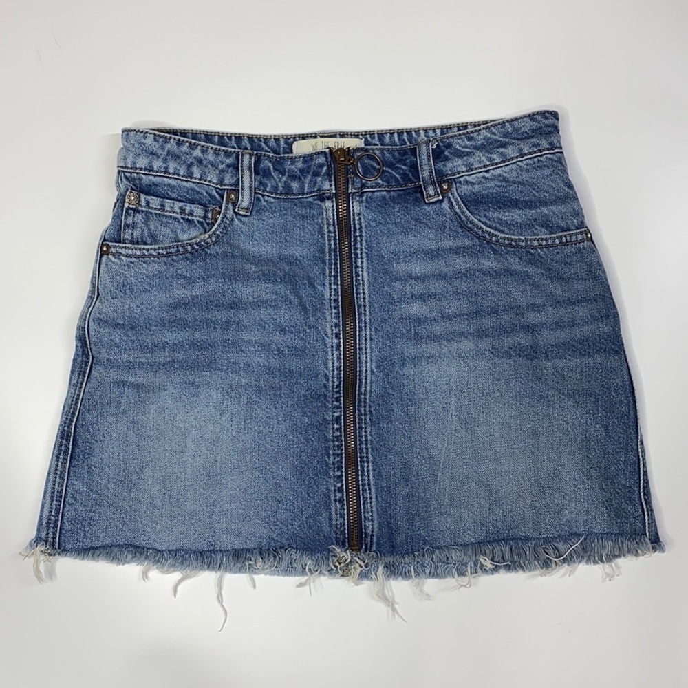 We The Free Raw Hem Zip Front Mini Skirt Size 27